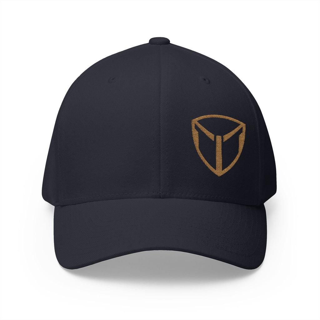 Embroidered Gold Shield Logo Cap