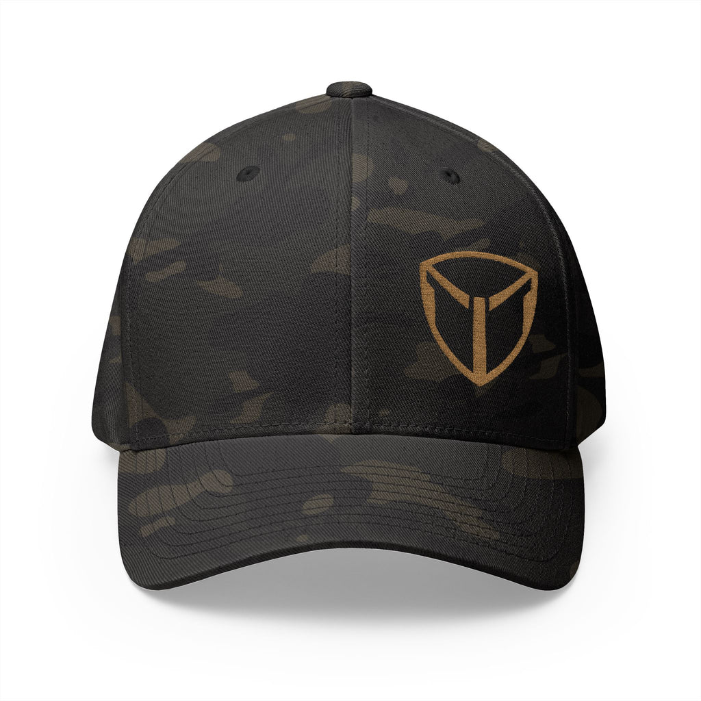 Embroidered Gold Shield Logo Cap