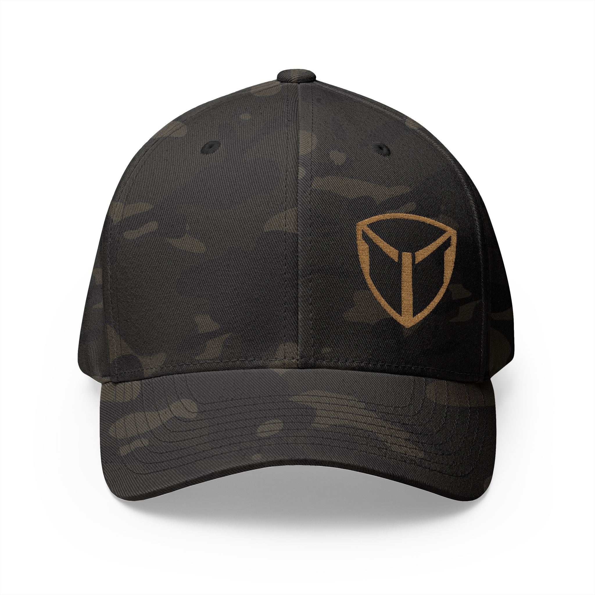 Embroidered Gold Shield Logo Cap