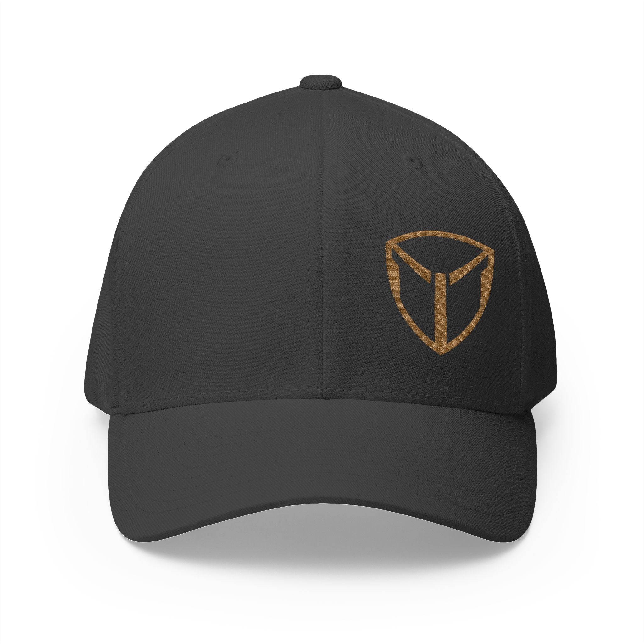 Embroidered Gold Shield Logo Cap
