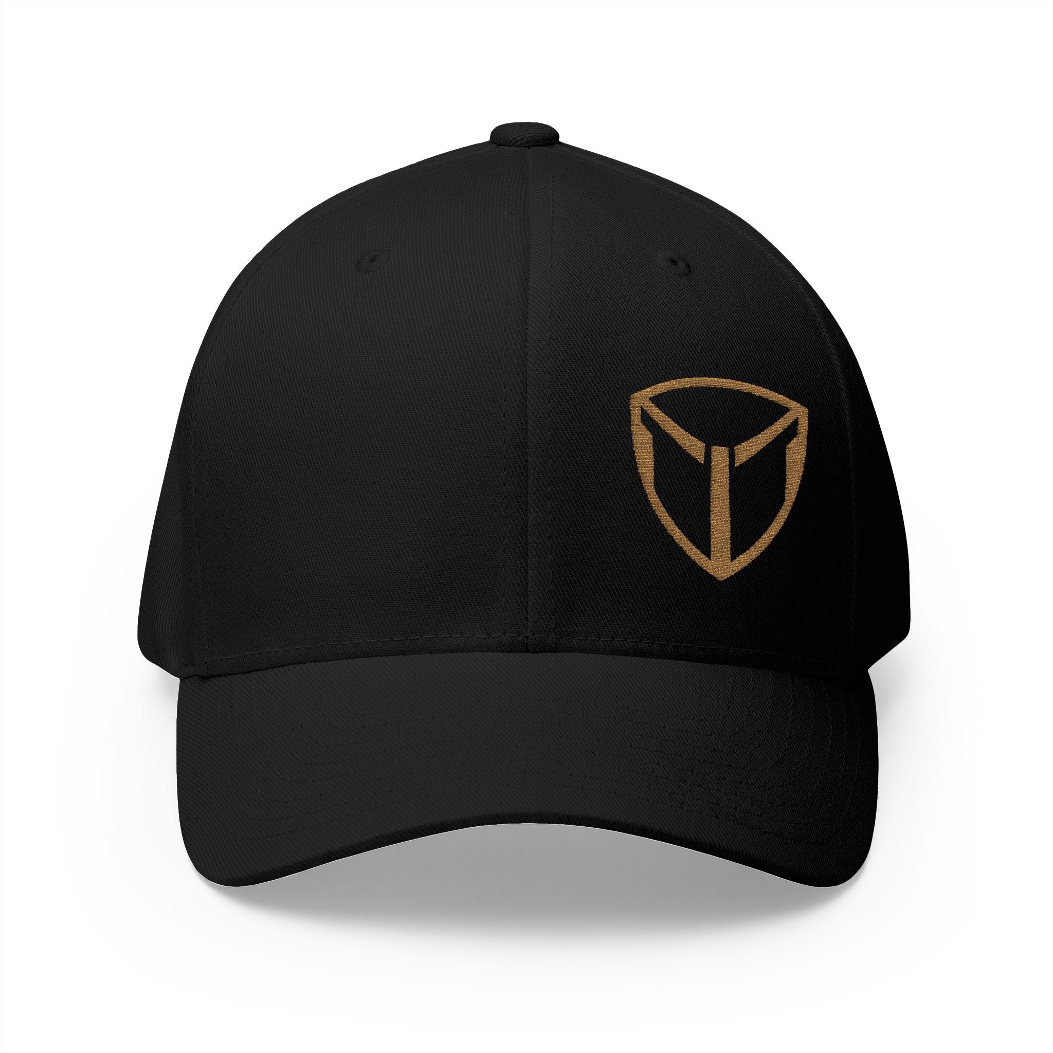 Embroidered Gold Shield Logo Cap